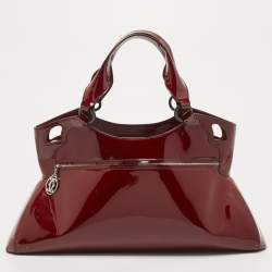 Pre Owned Cartier Burgundy Patent Leather Large Marcello de Cartier Bag