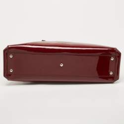 Pre Owned Cartier Burgundy Patent Leather Large Marcello de Cartier Bag