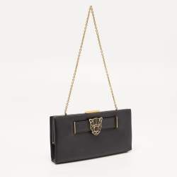 Cartier Black Leather Panthere de Cartier Chain Clutch