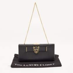 Cartier Black Leather Panthere de Cartier Chain Clutch