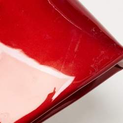 Pre Owned Cartier Red Patent Leather and Snake Trim Chain Clutch