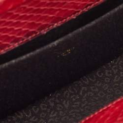 Pre Owned Cartier Red Patent Leather and Snake Trim Chain Clutch