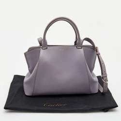 Pre Owned Cartier Lilac Leather C de Cartier Bag
