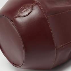 Pre Owned Cartier Burgundy Leather Must de Cartier Bucket Bag