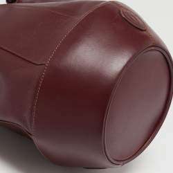 Pre Owned Cartier Burgundy Leather Must de Cartier Bucket Bag