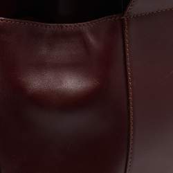 Pre Owned Cartier Burgundy Leather Must de Cartier Bucket Bag