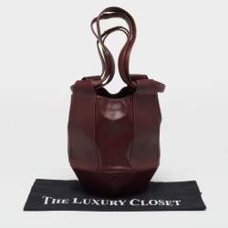 Pre Owned Cartier Burgundy Leather Must de Cartier Bucket Bag