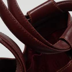 Pre Owned Cartier Burgundy Leather Must de Cartier Bucket Bag