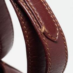 Pre Owned Cartier Burgundy Leather Must de Cartier Bucket Bag