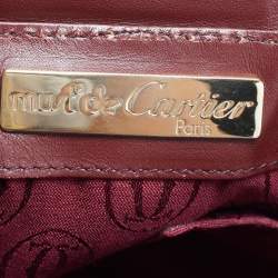 Pre Owned Cartier Burgundy Leather Must de Cartier Bucket Bag