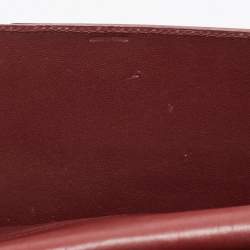 Pre Owned Cartier Burgundy Leather Must de Cartier Organizer Clucth