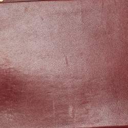 Pre Owned Cartier Burgundy Leather Must de Cartier Organizer Clucth