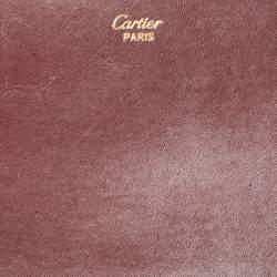 Pre Owned Cartier Burgundy Leather Must de Cartier Organizer Clucth