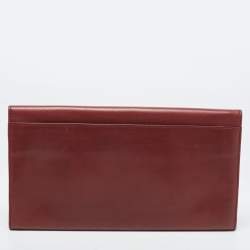 Pre Owned Cartier Burgundy Leather Must de Cartier Organizer Clucth