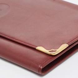 Pre Owned Cartier Burgundy Leather Must de Cartier Organizer Clucth