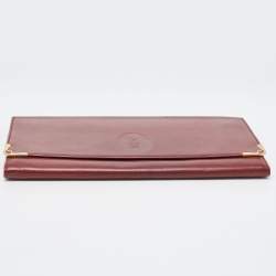Pre Owned Cartier Burgundy Leather Must de Cartier Organizer Clucth