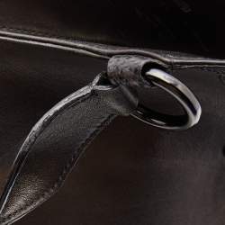 Pre Owned Cartier Black Leather and Python Embossed Medium Marcello de Cartier Shoulder Bag