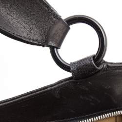 Pre Owned Cartier Black Leather and Python Embossed Medium Marcello de Cartier Shoulder Bag