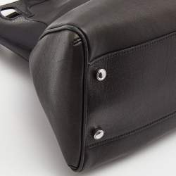 Pre Owned Cartier Black Leather and Python Embossed Medium Marcello de Cartier Shoulder Bag