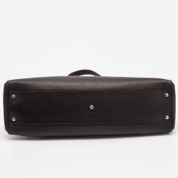 Pre Owned Cartier Black Leather and Python Embossed Medium Marcello de Cartier Shoulder Bag
