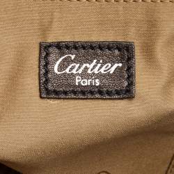 Pre Owned Cartier Black Leather and Python Embossed Medium Marcello de Cartier Shoulder Bag