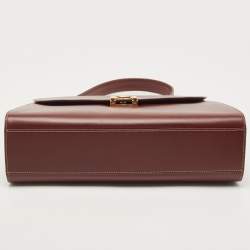Pre Owned Cartier Burgundy Leather Le Must De Cartier Top Handle Bag