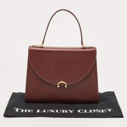Pre Owned Cartier Burgundy Leather Le Must De Cartier Top Handle Bag