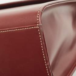 Pre Owned Cartier Burgundy Leather Le Must De Cartier Top Handle Bag