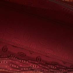 Pre Owned Cartier Burgundy Leather Le Must De Cartier Top Handle Bag