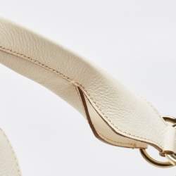 Pre Owned Cartier Off-White Leather Large Marcello de Cartier Bag