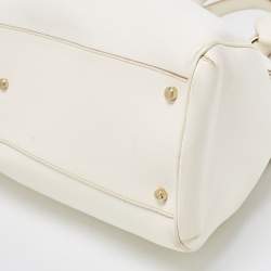 Pre Owned Cartier Off-White Leather Large Marcello de Cartier Bag