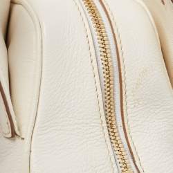 Pre Owned Cartier Off-White Leather Large Marcello de Cartier Bag