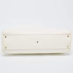 Pre Owned Cartier Off-White Leather Large Marcello de Cartier Bag