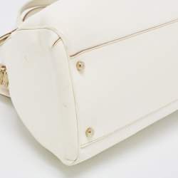 Pre Owned Cartier Off-White Leather Large Marcello de Cartier Bag