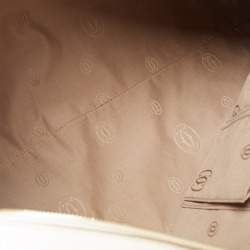 Pre Owned Cartier Off-White Leather Large Marcello de Cartier Bag
