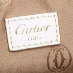 Pre Owned Cartier Off-White Leather Large Marcello de Cartier Bag