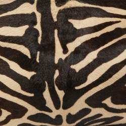 Pre Owned Cartier White/Black Zebra Print Calf Hair Small Marcello de Cartier Satchel