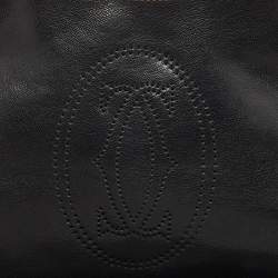 Pre Owned Cartier Black Leather Small Marcello De Cartier Bag