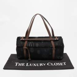 Pre Owned Cartier Black/Brown Calfhair and Leather Happy Birthday Cabochon Flap Bag