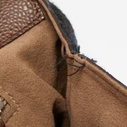 Pre Owned Cartier Black/Brown Calfhair and Leather Happy Birthday Cabochon Flap Bag