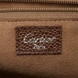 Pre Owned Cartier Black/Brown Calfhair and Leather Happy Birthday Cabochon Flap Bag