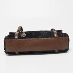 Pre Owned Cartier Black/Brown Calfhair and Leather Happy Birthday Cabochon Flap Bag