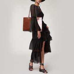 Cartier Brown Gloss Leather Panther Tote