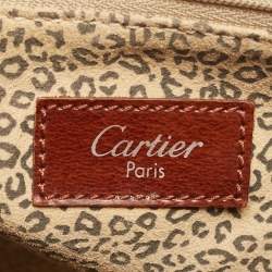 Cartier Brown Gloss Leather Panther Tote