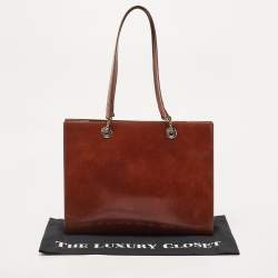 Cartier Brown Gloss Leather Panther Tote