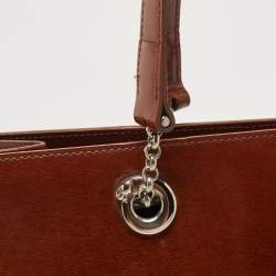 Cartier Brown Gloss Leather Panther Tote