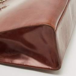 Cartier Brown Gloss Leather Panther Tote