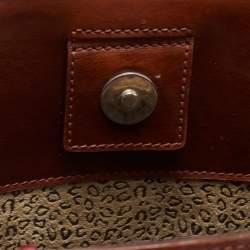 Pre Owned Cartier Brown Glossy Leather Panthere Braided Handle Tote