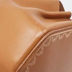 Pre Owned Cartier Tan Leather Mini Guirlande De Cartier Top Handle Bag