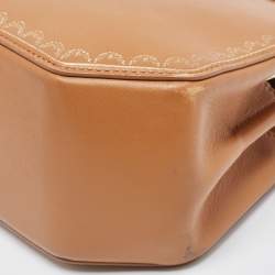 Pre Owned Cartier Tan Leather Mini Guirlande De Cartier Top Handle Bag